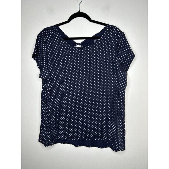 Eddie Bauer Women’s Blue Polka Dots Short Sleeve Top Size XL - Picture 1 of 10